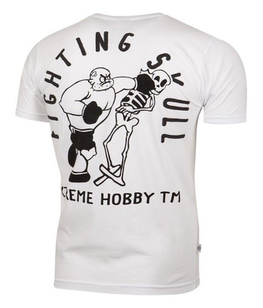 T-shirt EXTREME HOBBY FIGHTING SKULL biały