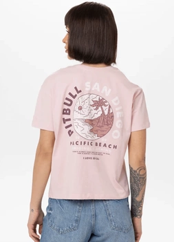 T-shirt damski PIT BULL Oversize PLANET SURF powder pink