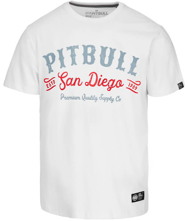 T-shirt PIT BULL STRENGTH &  RESPECT biały