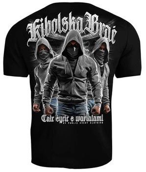 T-shirt PUBLIC ENEMY KIBOLSKA BRAĆ CAŁE ŻYCIE Z WARIATAMI czarny