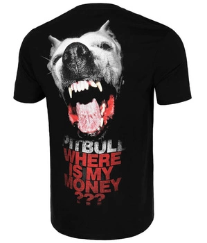 T-shirt PIT BULL WHERE IS MY MONEY czarny