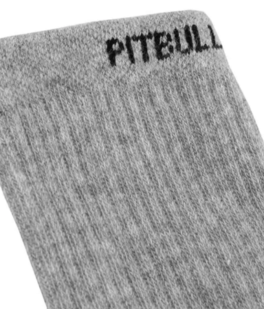 Długie skarpetki PIT BULL HIGH ANKLE THIN szare cienkie - 3 pary