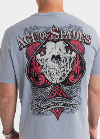 T-shirt PIT BULL Denim Washed ACE OF SPADES 2 błękitny