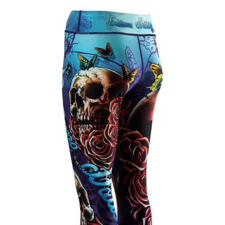 Legginsy sportowe damskie EXTREME HOBBY SKULL 2 niebieskie