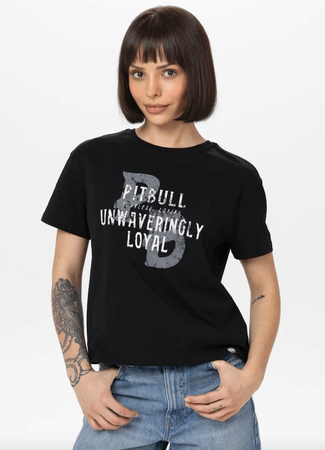 T-shirt damski PIT BULL Oversize LOYAL WMN czarny