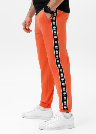 Spodnie sportowe PIT BULL Tricot Terry TAPE NUGGET bright salmon