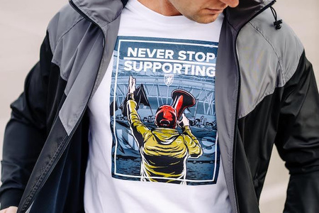 T-shirt PGWEAR NEVER STOP biały