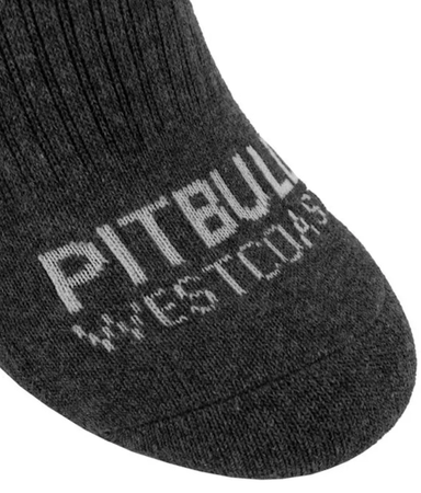 Długie skarpetki PIT BULL HIGH ANKLE THICK TNT biało/grafitowo/czarne grube - 3 pary