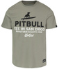 T-shirt PIT BULL SURFING DOG dusty salvia