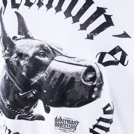 T-shirt DOBERMANS DANGEROUS DOG TS242 biały