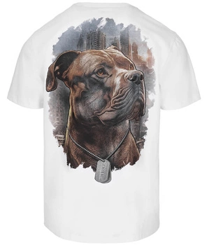 T-shirt PIT BULL HERO biały