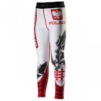 Legginsy kids EXTREME HOBBY POLISH EAGLE białe