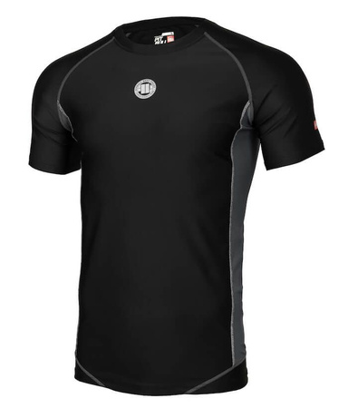 Rashguard PIT BULL COMPRESSION SMALL LOGO REFLECTIVE czarny krótki rękaw