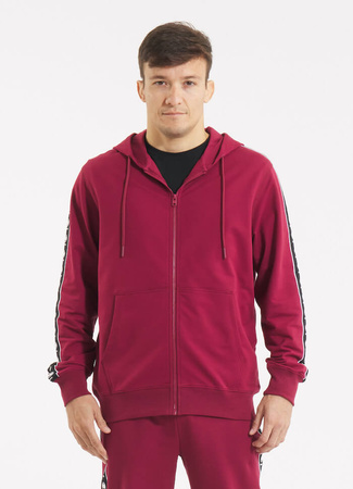 Bluza PIT BULL Tricot Terry TAPE NUGGET bordowa rozpinana