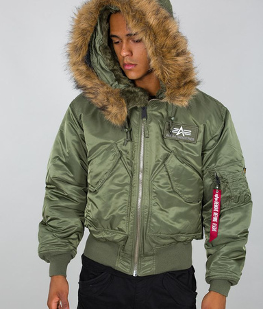 Kurtka ALPHA INDUSTRIES 45P HOODED oliwkowa (sage green) 144103 01