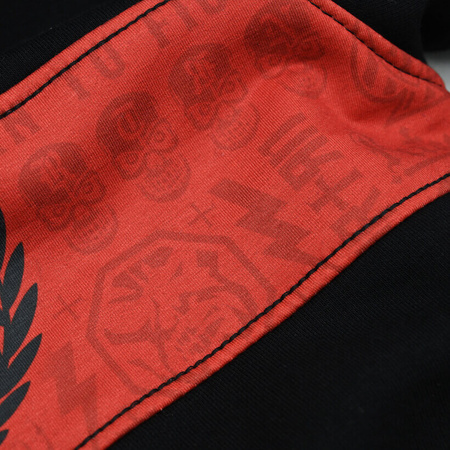 Bluza PRETORIAN TROUBLE RED STRAP czarna kaptur