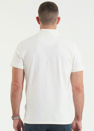 POLO PIT BULL Jersey slim fit SMALL LOGO białe