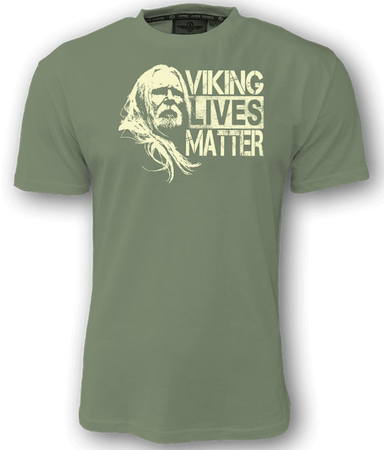T-shirt ERIK & SONS VIKING LIVES MATTER oliwkowy