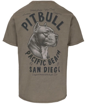 T-shirt PIT BULL Denim Washed RAW EDGE PACIFIC taupe
