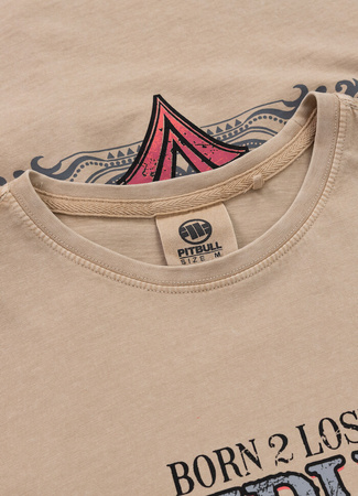 T-shirt PIT BULL Denim Washed T-SHIRT ACE OF SPADES 2 beżowy