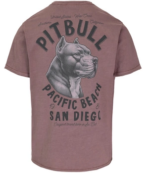T-shirt PIT BULL Denim Washed RAW EDGE PACIFIC dusty burgundy