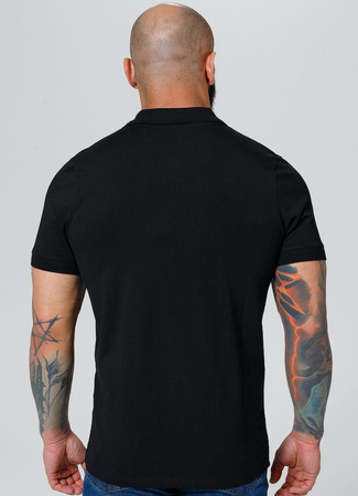 POLO PIT BULL Jersey slim fit SMALL LOGO czarne