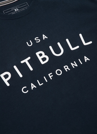 T-shirt PIT BULL Garment Washed USA CAL granatowy