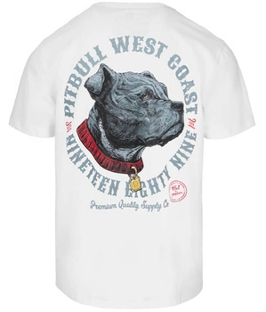T-shirt PIT BULL STRENGTH &  RESPECT biały