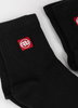 Krótkie skarpetki PIT BULL LOW ANKLE Logo czarne cienkie - 3 pary