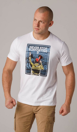 T-shirt PGWEAR NEVER STOP biały