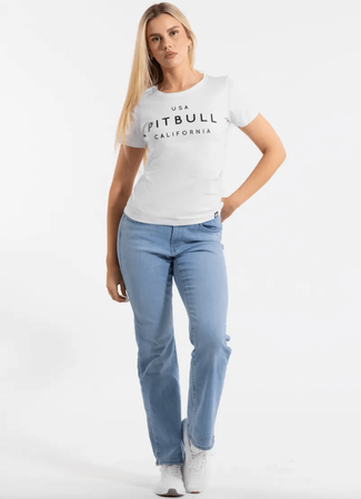 T-shirt damski PIT BULL USA CAL WMN biały