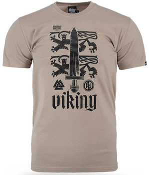 T-shirt DOBERMANS VIKING LION TS371 beżowy