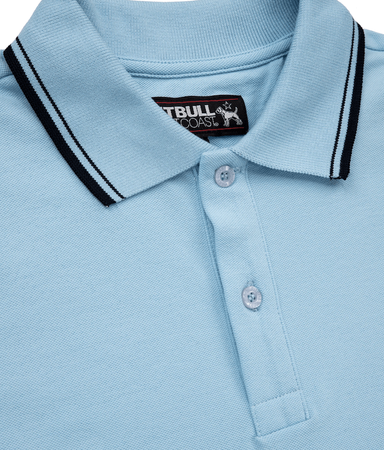 POLO PIT BULL regular LOGO STRIPES jasnoniebieskie (light blue)