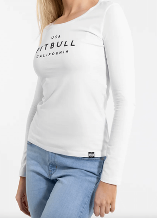 Damski Longsleeve PIT BULL Slim Fit USA CAL WMN biały