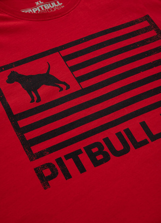 T-shirt PIT BULL PITBULL USA czerwony