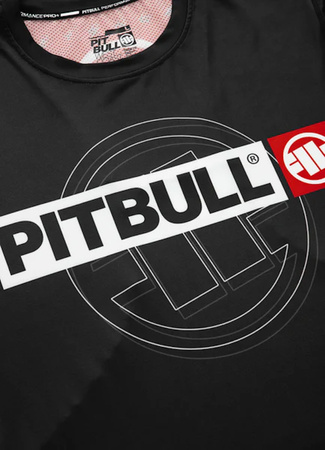 Koszulka sportowa PIT BULL MESH HILLTOP SPORTS czarna krótki rękaw