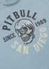 T-shirt PIT BULL T-shirt PIT BULL Denim Washed RAW EDGE SKULL LOGO blue