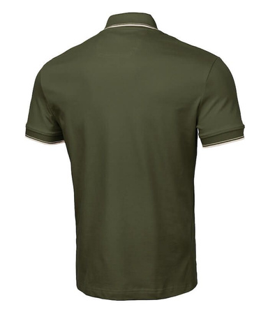 POLO PIT BULL slim fit STRIPES oliwkowe