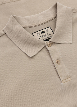 POLO PIT BULL Denim Washed Pique SMALL LOGO dark sand