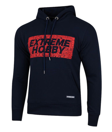 Bluza EXTREME HOBBY TYPOGRAPHY granatowa kaptur