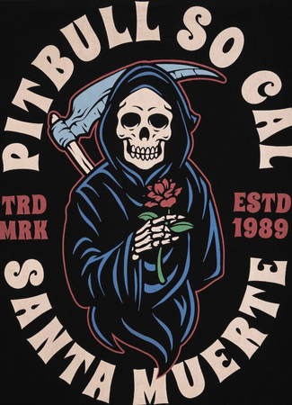 T-shirt PIT BULL Garment Washed SANTA MUERTE 210 czarny