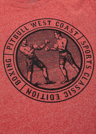 T-shirt PIT BULL CUSTOM FIT VINTAGE BOXING czerwony melanż