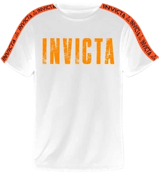 T-shirt INVICTA ORANJE biały