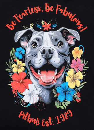 T-shirt damski PIT BULL HAPPY PIT 2 czarny