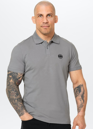 POLO PIT BULL Jersey slim fit SMALL LOGO szare (grey)