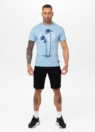 T-shirt PIT BULL PALMS błękitny (light blue)