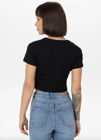 T-shirt damski PIT BULL Rib CROPPED WMN czarny