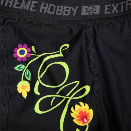 Legginsy sportowe damskie EXTREME HOBBY FOLK czarny