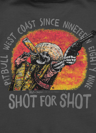 T-shirt PIT BULL SHOT FOR SHOT grafitowy