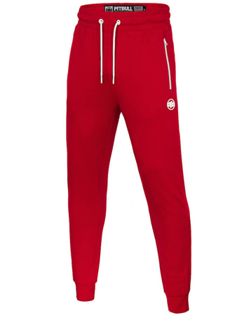 Spodnie sportowe PIT BULL SMALL LOGO TERRY czerwone